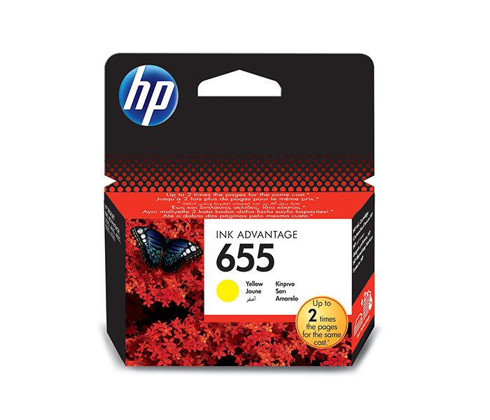 HP 655 Original Ink Advantage Cartridge - Yellow (CZ112AE) - Zoom Image