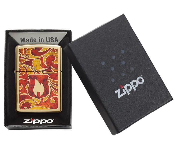 Zippo 28975 Shield Lighter Red and Gold - Zoom Image 4