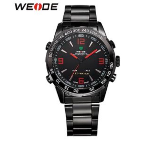 Weide WH 1009MB Mens Analog Watch Black and Red - Zoom Image 4