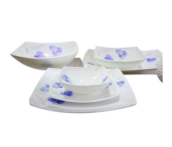 Royalford RF6893 Opal Ware Square Dinner Set - White, 26 Pieces - Zoom Image