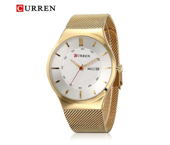 Curren 8311 Stainless Steel Analog Quartz Watch For Men Gold - Zoom Image 1