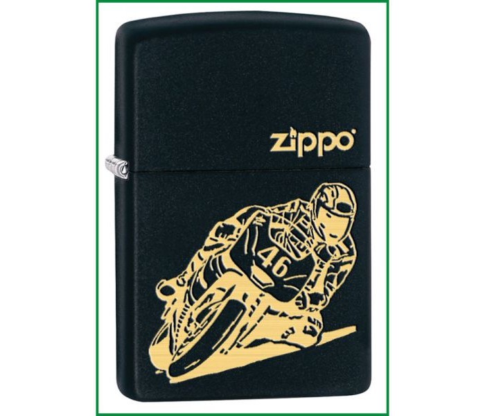 Zippo 29471 218 Motor Cycle Racing Lighter Black and Gold - Zoom Image