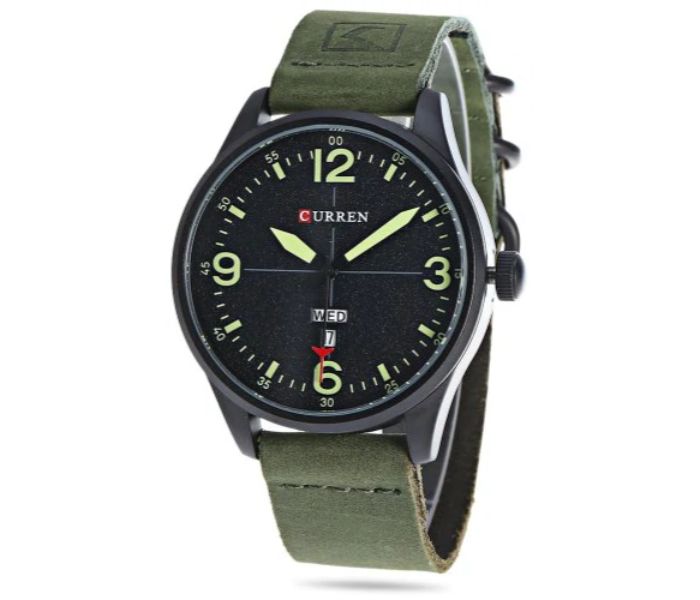 Curren 8265 Quartz Watch For Men Black And Green - Zoom Image