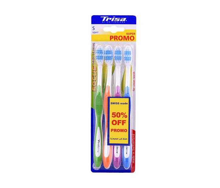 Trisa Focus Pro Clean Soft Toothbrush - 2+2 Pack - Zoom Image