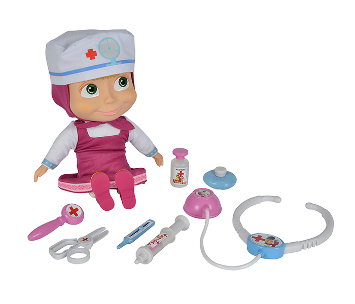 Simba 9306542 30CM Masha Doctorset Play Set, Pink - Zoom Image