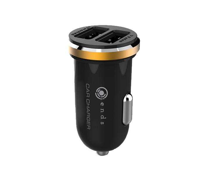 iends IE-AD317 Dual Port USB Car Charger with Micro USB Cable - Black - Zoom Image 3