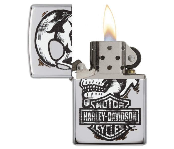 Zippo 29281 250 Harley Davidson Skull Lighter Silver - Zoom Image 1