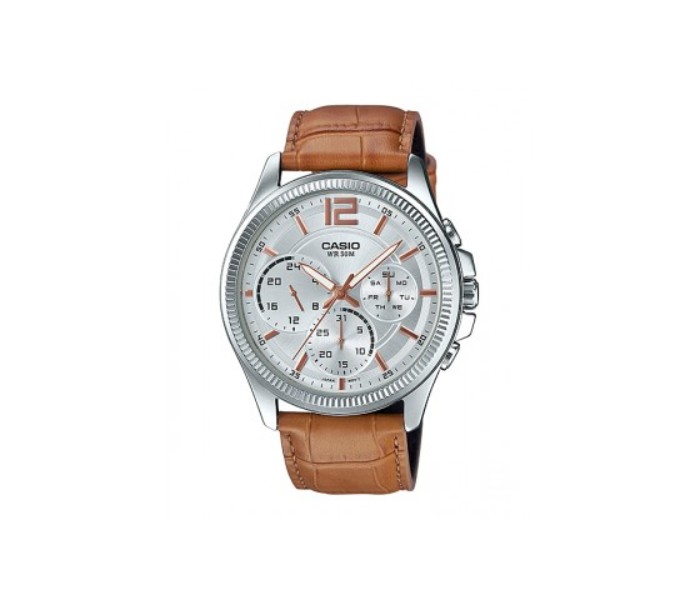 Casio MTP-E305L-7A2VDF (CN) Mens Analog Watch Brown and Grey - Zoom Image 3