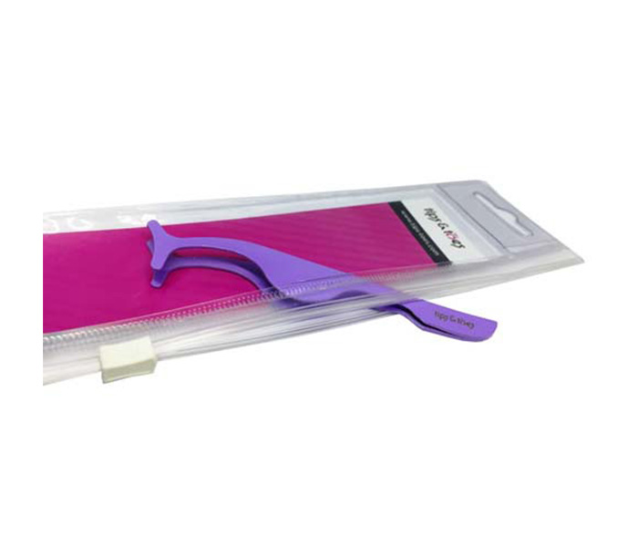 Tips & Toes TT-036PL Stainless Steel Eyelash Tweezers - Purple - Zoom Image 3