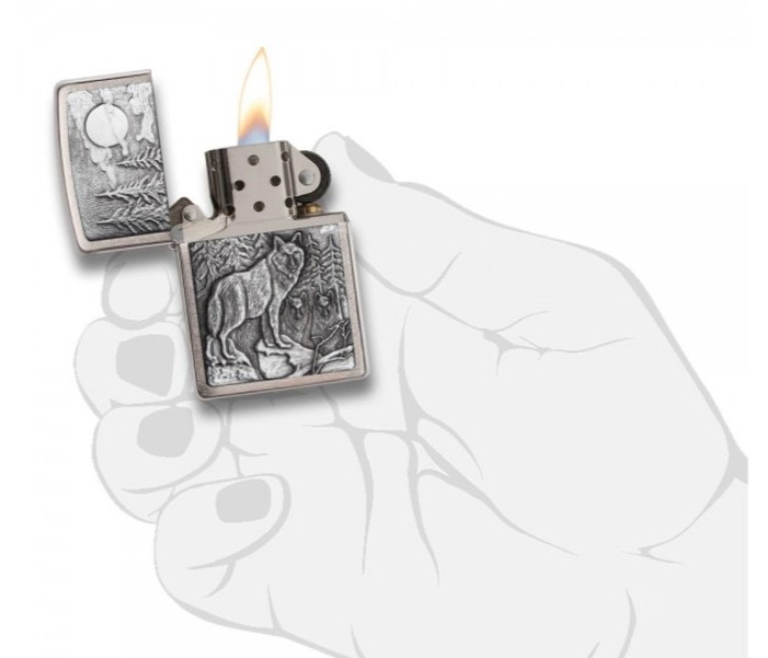 Zippo 20855 200 Timber Wolves Lighter Silver - Zoom Image 2