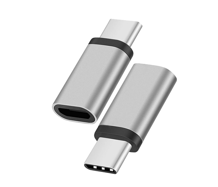 Trands TR-AD3149 Type-C Male to Micro USB Female OTG Adapter - Silver - Zoom Image 1