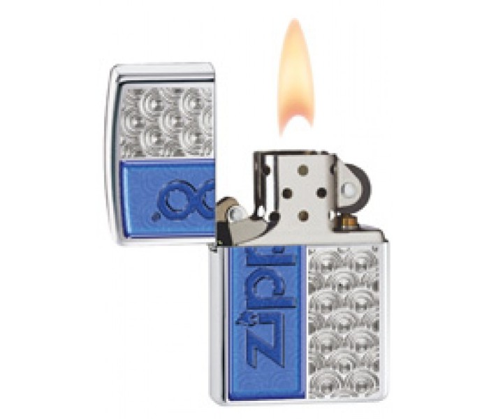 Zippo 28658 Special Design Lighter Silver & Blue - Zoom Image 2