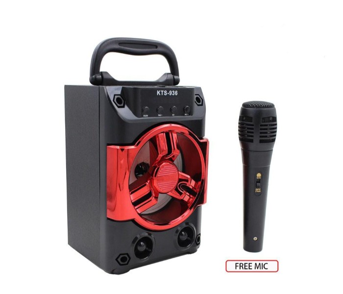 Wireless Portable Super Bass Karaoke Mic Bluetooth Speaker with Micro SD, TF USB Flash and  FM Support KTS-936 Multicolor - Zoom Image 1