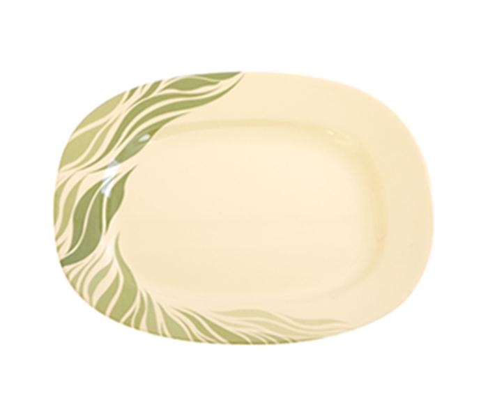 Royalford RF8109 14-inch Melamine Oval Plate - Green - Zoom Image