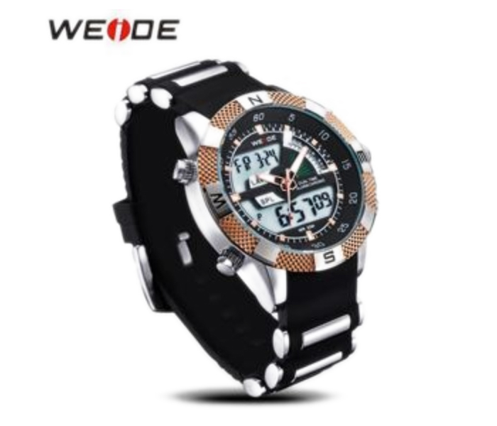 Weide WH 1104PU Mens Digital and Analog Watch Black and Gold - Zoom Image 3