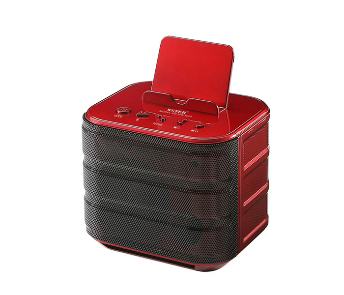 WS-1029 Bluetooth Speaker with Phone Stand, Red - Zoom Image