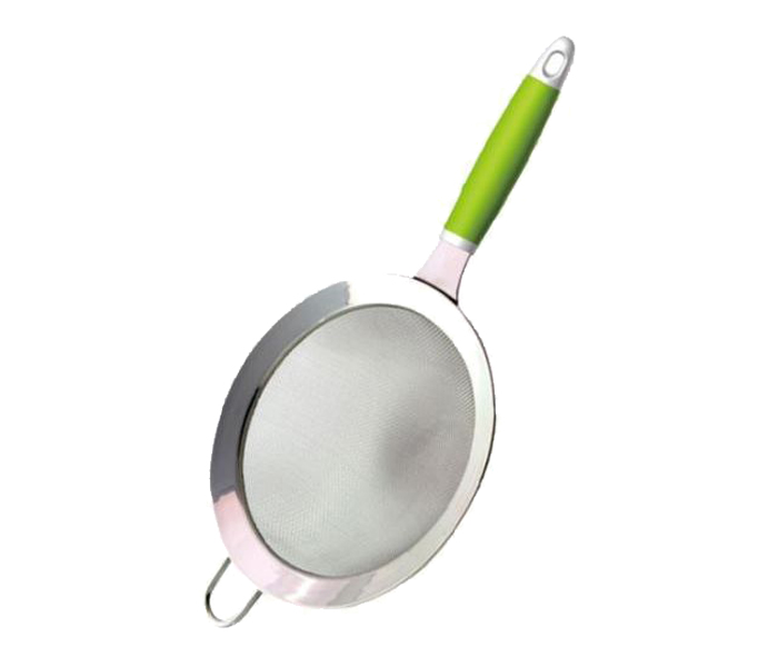 Royalford RF6334 15cm Stainless Steel Strainer - Silver & Green - Zoom Image