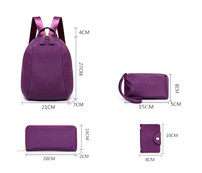 Oxford Femme Handbag & Backpack Set Of 5 PCs - Purple - Zoom Image 10