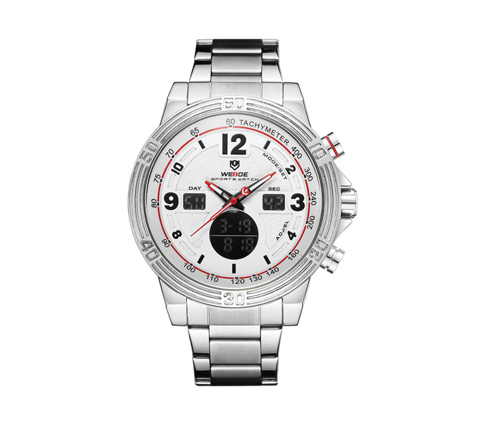 Weide WH-6908MB-2C Analog and LCD Digital Watch Silver and White - Zoom Image 1