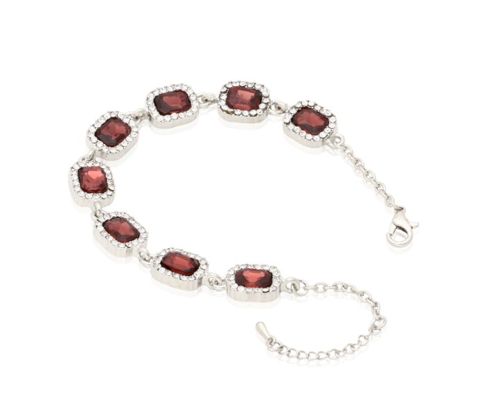 Kavani Brown Square Chimes Crystal Rhodium Bracelet 32949 Assorted - Zoom Image 1