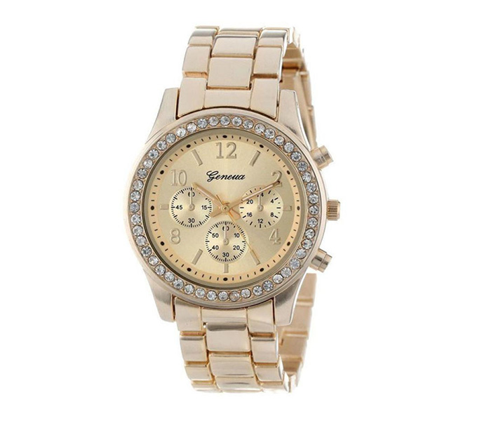 Geneva Classic Round Analog Watch For Women - Gold - Zoom Image 1