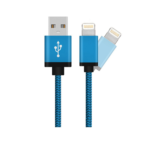 iends IN-CA196 Braided Lightning USB Cable - Blue - Zoom Image 2