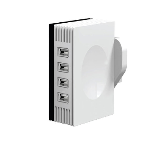 Geepas GA1960 4 USB Ports Travel Charger - White - Zoom Image 2