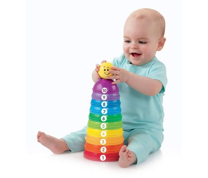 Fisher Price W4472 Brilliant Basics Stack and Roll Cups Assorted - Zoom Image 2