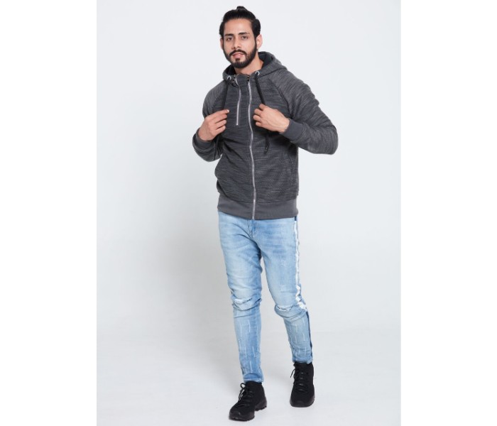 Age Stegol OU10079 Mens Multi Zipper Jacket with Hoodie Grey - Zoom Image 3