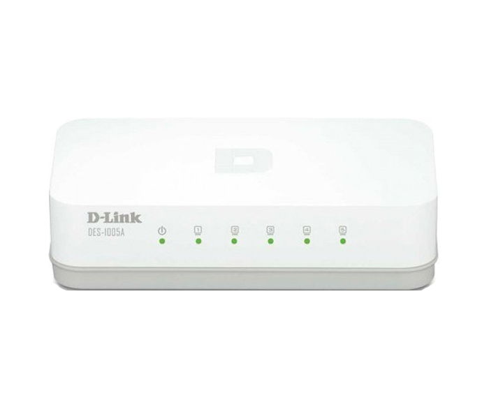 D-Link DES-1005 5 Port Switch - White - Zoom Image 2