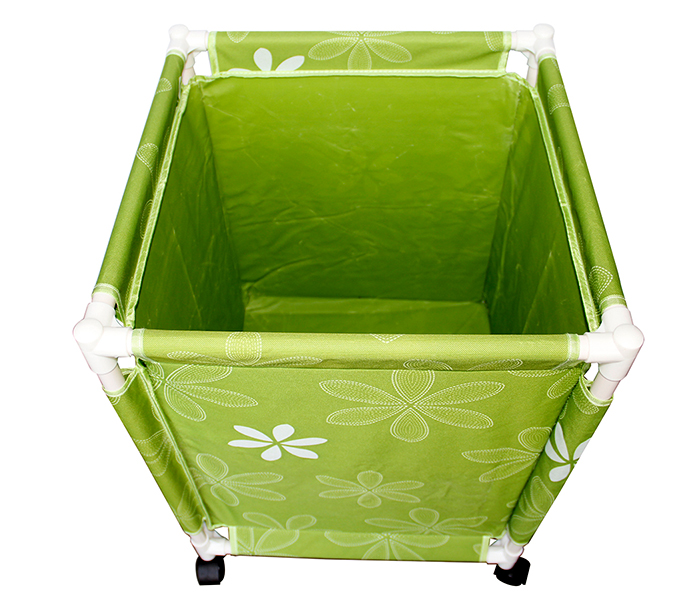 In-House Ls-1110 Foldable Laundry Storage Basket With Wheels - Green - Zoom Image 1