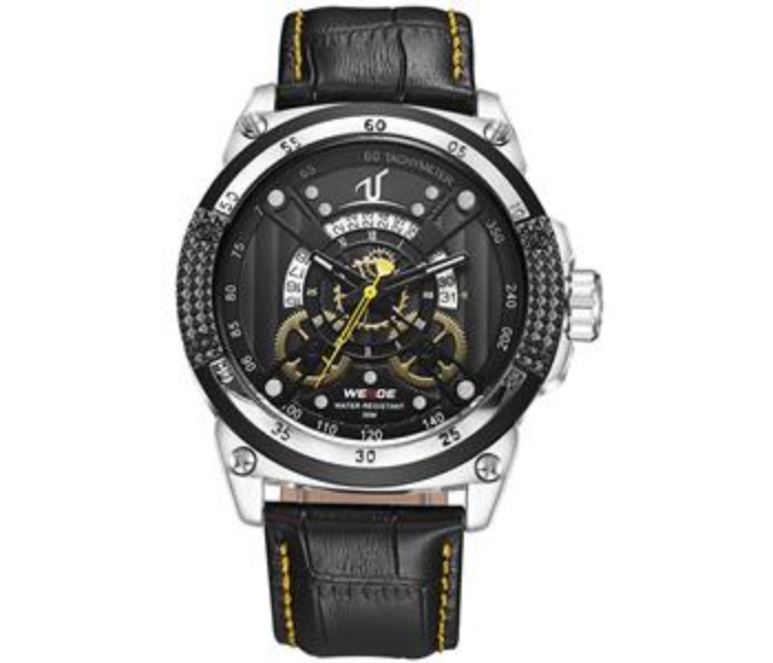 Weide UV 1605LB Mens Analog and Complete Calendar Watch Yellow and Black - Zoom Image 4