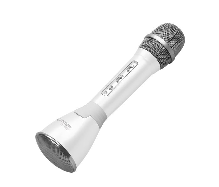 Promate VocaMic-2 Wireless MicroPhone karaoke Machine with Bluetooth Speaker, White - Zoom Image 7