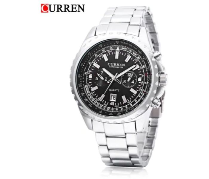 Curren 8053 Stainless Steel Analog Watch For Men Silver And Black - Zoom Image 2