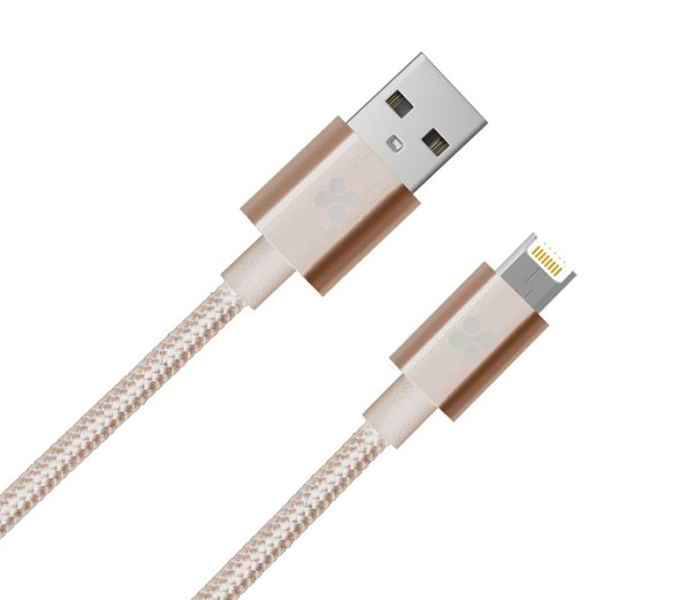 Promate LinkMate-MUL 2 in 1 Heavy Duty Fabric Sync Charge Cable - Gold - Zoom Image 7