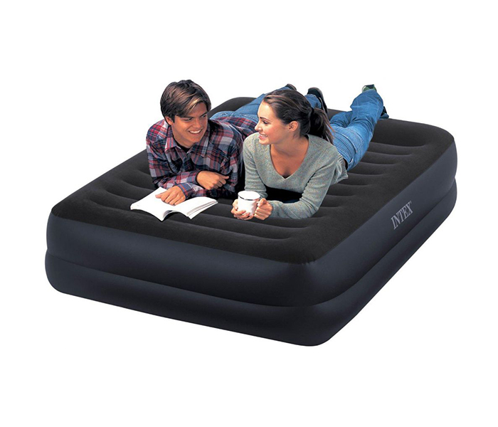 Intex ZX-64424 152 x 203 x 56CM Inflatable Fiber-Tech Pillow Rest Airbed with Built-in Electric Pump - Zoom Image 1