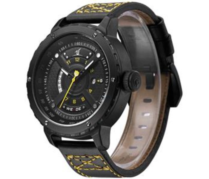 Weide UV 1609LB Mens Analog and Complete Calendar Watch Yellow and Black - Zoom Image 1