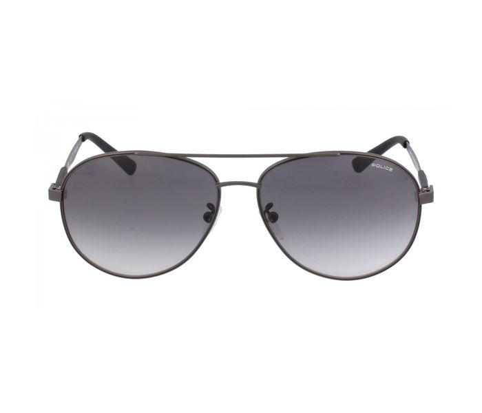 Police SPL344 08H5 Aviator Grey Frame & Grey Gradient Mirrored Sunglasses for Unisex - Zoom Image 1