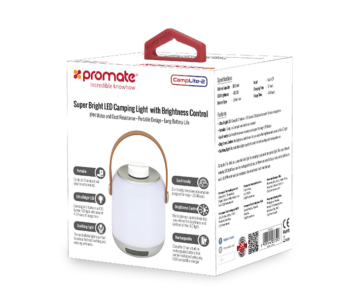 Promate CampLite-2 LED Camping Light with Brightness Control - Grey - Zoom Image 6