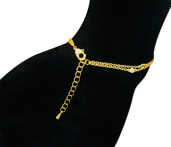 Milano 135238-02 Double chain Lock Design Zircon Bracelet 18K Gold Plated - Zoom Image 2