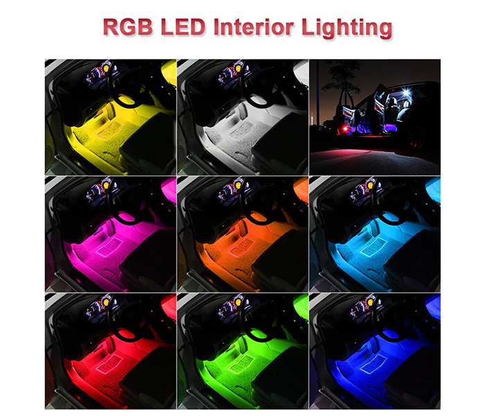 Car RGB LED Strip Light Atmosphere Lamps Car Interior Light With Remote - Big, Black - Zoom Image 4