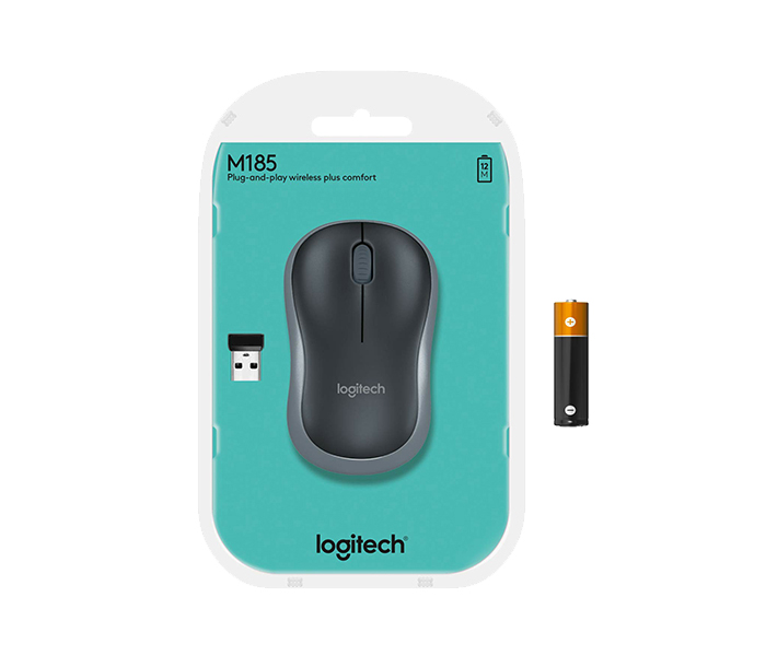 Logitech 910-002235 M185 2.4GHz Wireless Mouse - Grey - Zoom Image 5