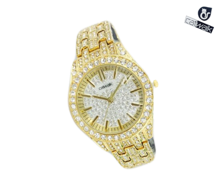 Catwalk CW-994 Genuine quality Fashionable Cz Watch For Women Gold - Zoom Image