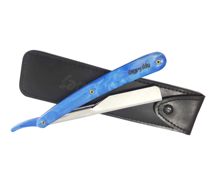 Tips & Toes TT-646Blue Stainless Steel Professional Straight Razor for Classic Shaving, Blue - Zoom Image 1