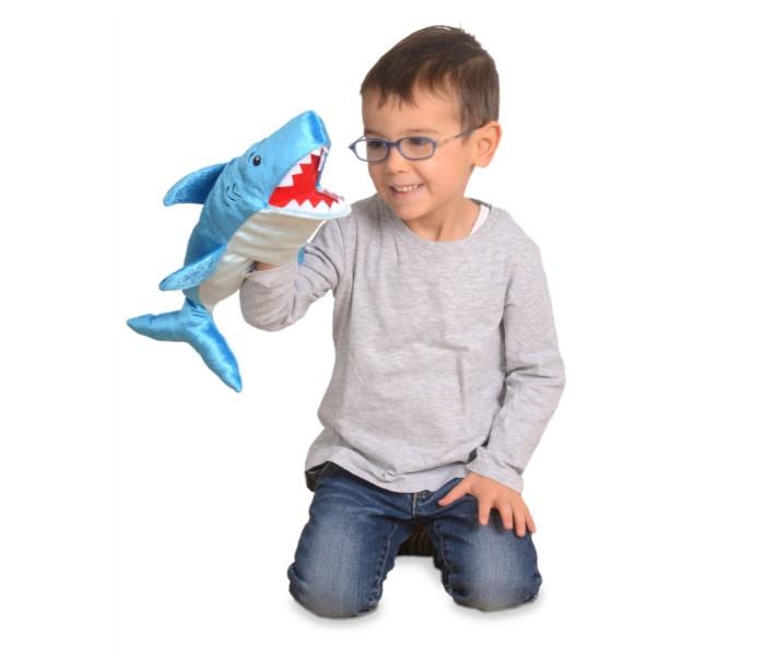 Fiesta Crafts T-2760 Hand Puppet Shark Blue, White - Zoom Image 3