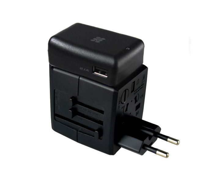 Promate TravelMate.Mobi Portable Universal Travel Adapter, Black - Zoom Image 2