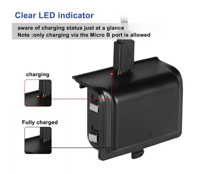 Trands TR-20GX1 Backup Battery for Xbox One - Black - Zoom Image 2