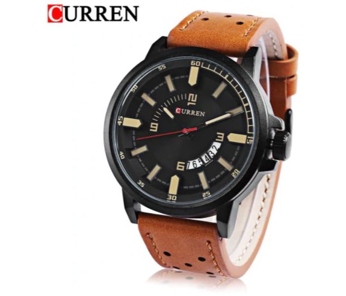 Curren 8228 Quartz Watch For Men Brown And Black - Zoom Image