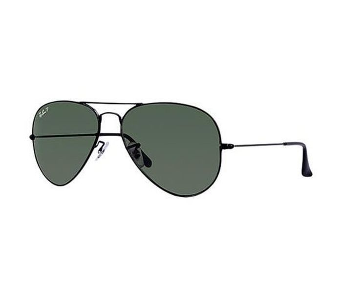 Ray-Ban RB 3025 002/58 Aviator Black Frame & Green Mirrored Sunglasses for Unisex - Zoom Image