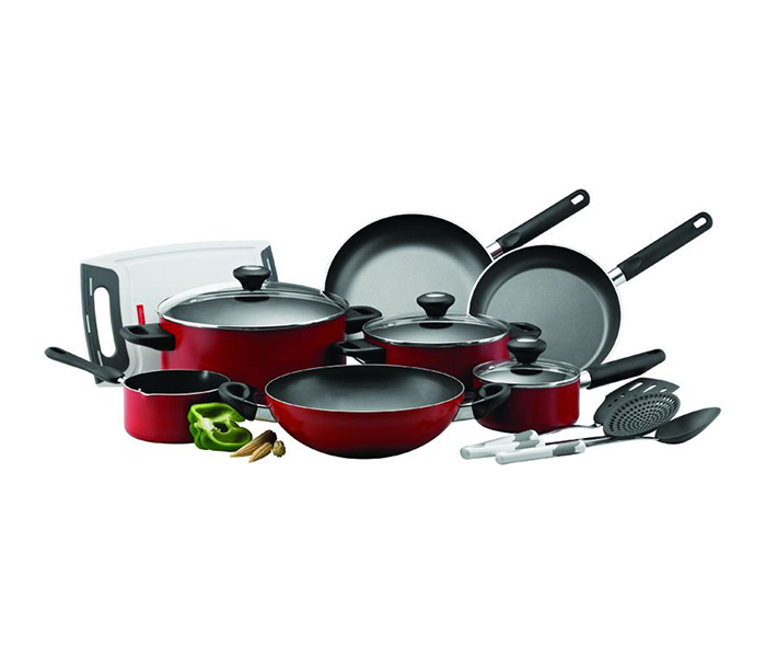 Prestige PR21233 14 Pieces Classique Pro Cookware Set, Red - Zoom Image